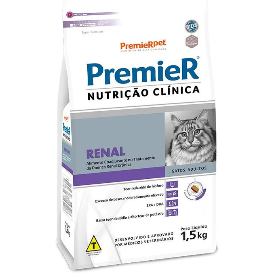 PREMIER NUTRICAO CLINICA GATOS RENAL 1,5KG