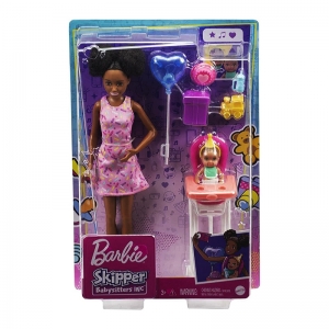 Boneca Barbie Skipper Babysitters Negra FHY97 GRP41 - Mattel