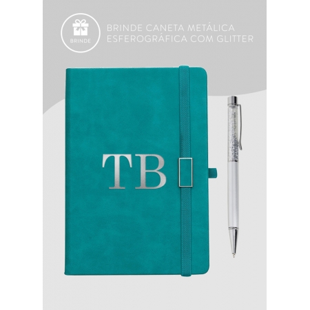 Sketchbook Turquoise com Caneta