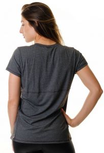 Camiseta Feminina Fitness Cinza Dark Lean