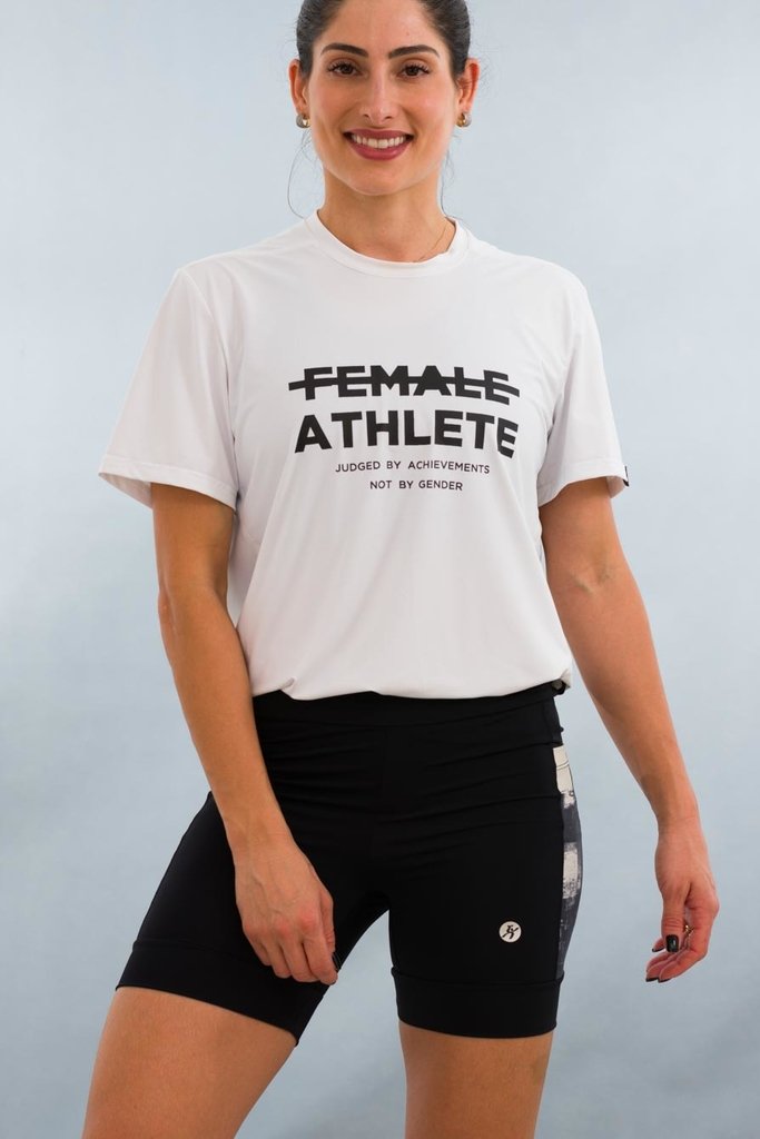 Camiseta Feminina Branca Stretch Tri Estampa Female