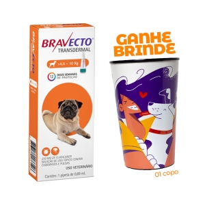 Antipulgas e Carrapatos Transdermal Bravecto para Cães de 4,5kg à 10kg + Brinde