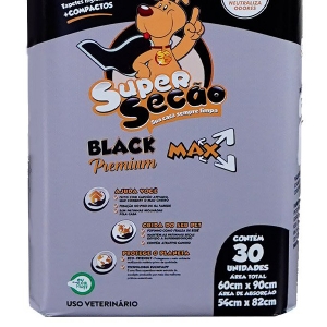 Tapete Higiênico para Cães Super Secão Black Premium Slim 30 unidades
