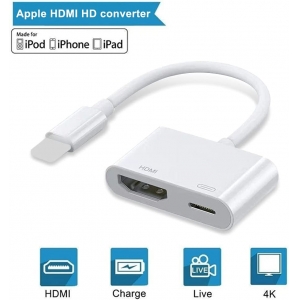 Adaptador HDMI lightning compatível com iPad/ iPad Pro/ iPhone/ iPod