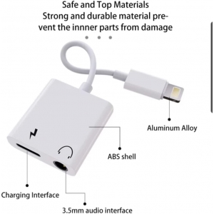 Adaptador Lightning Para Carregar E Usar Fone P2 E Microfone em Apple iPad e Apple iPhone somente os que tem entrada Lightining
