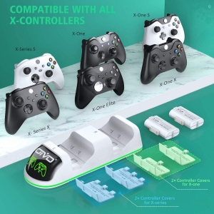 Carregador de controlador compatível com Xbox Series X|S/Xbox One, estação de carregamento kit de bateria recarregável dupla OIVO