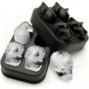 Forma de Gelo de Silicone Caveira Skull 3D