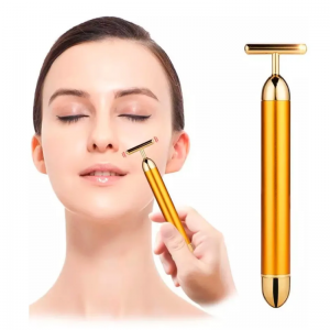 Massageador Facial Elétrico Gold 24k Harmonização Anti-rugas