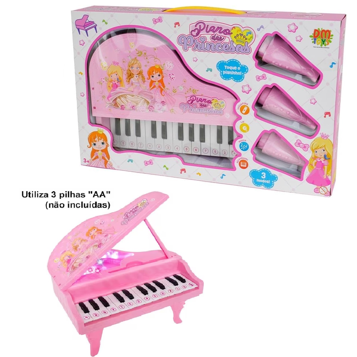 Piano das Princesas Rosa | Dm Toys