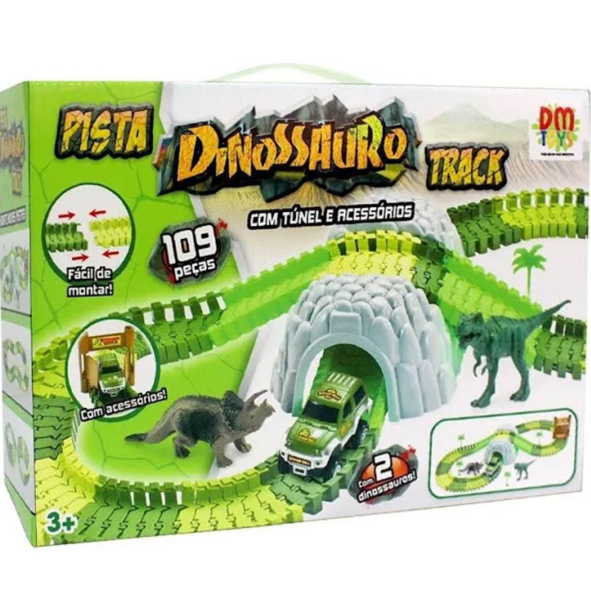 Pista Dinossauro Track | Com Túnel e Acessórios 109 peças