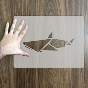 MINI - Stencil Tubarão em Origami