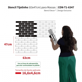 Stencil Tijolinho 1mm (63x47cm) para massa + aula bônus