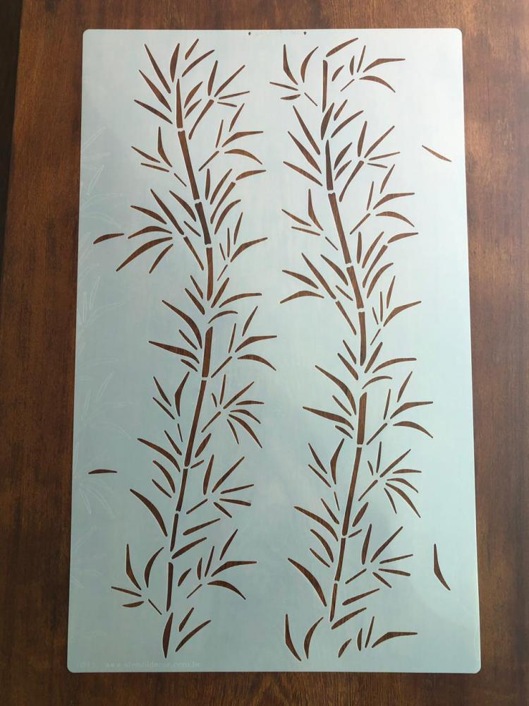 Stencil para Parede (90x55cm) - Bamboo - Stencil Decor
