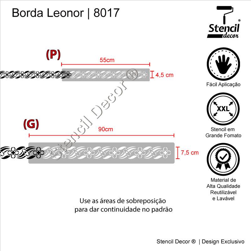 Leonor - Stencil para Bordas e Molduras - Stencil Decor