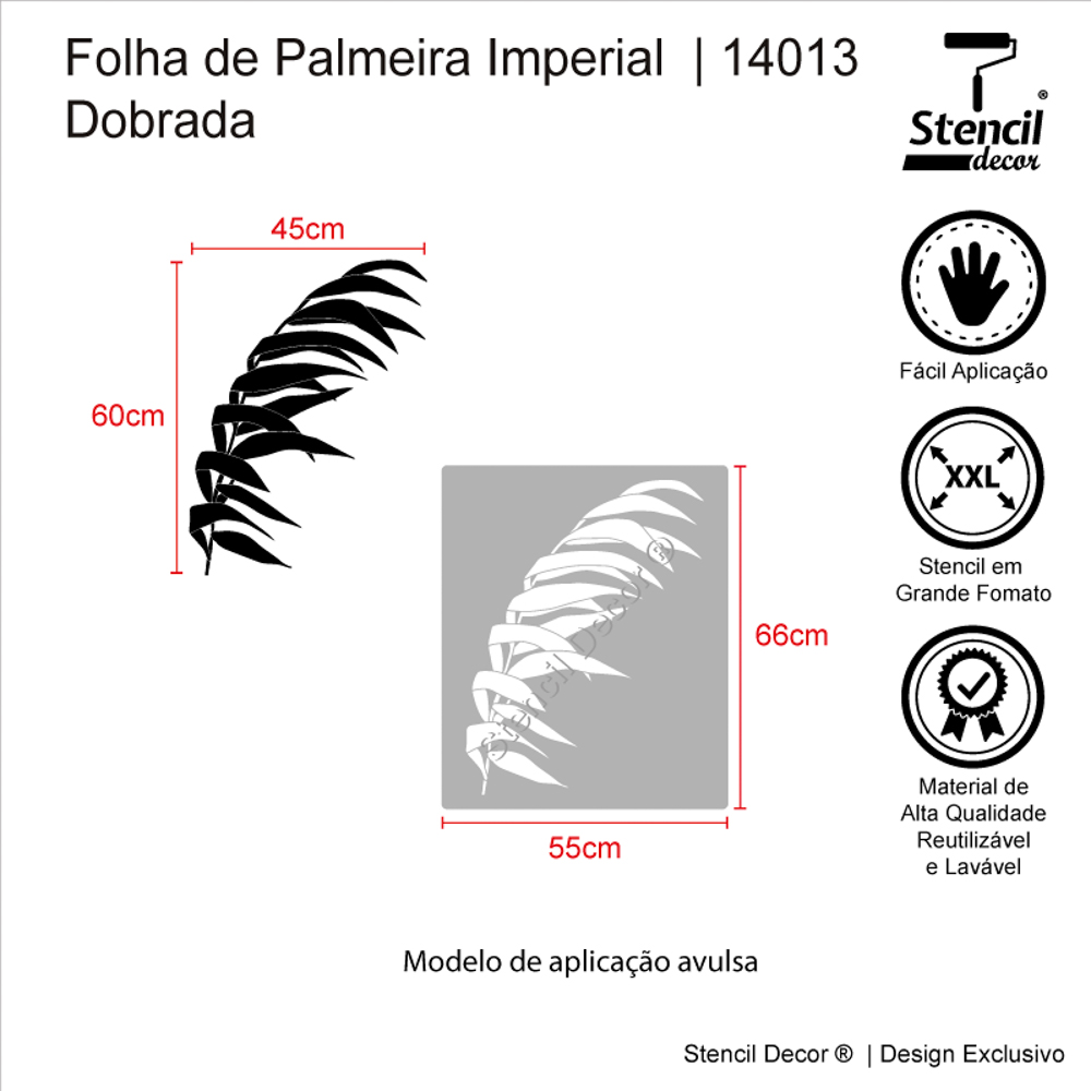 Folha de Imperial Dobrada 65X55cm - Stencil para Parede - Stencil Decor