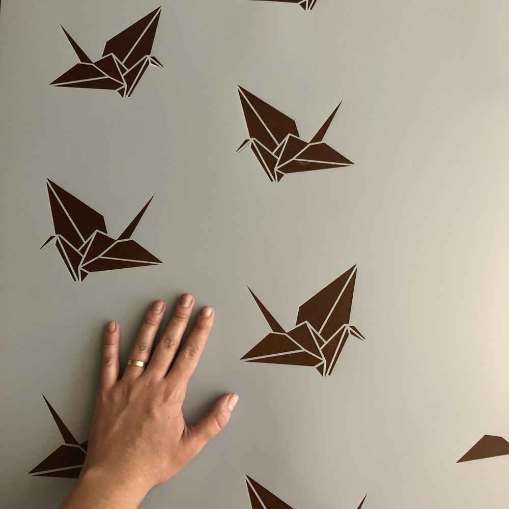 Origami 90x55cm - Stencil para Parede - Stencil Decor