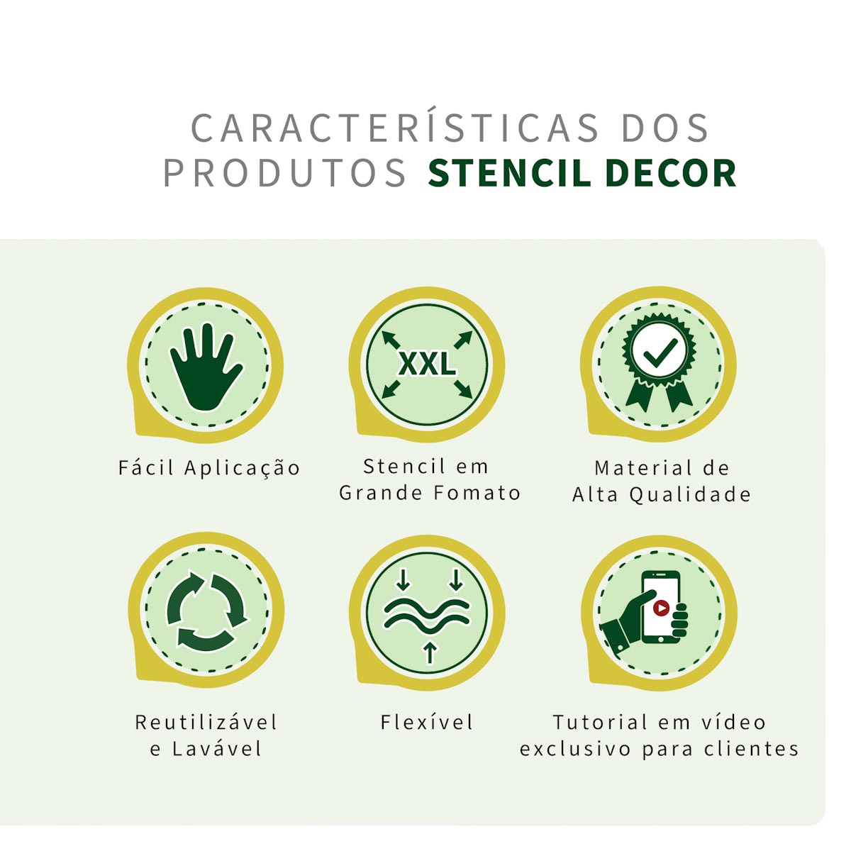 Stencil para Parede (90x55cm) - Suculentas e Cactus - Stencil Decor