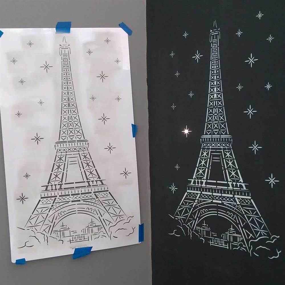 Torre Eiffel - Stencil de Parede