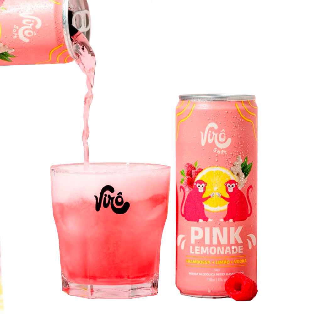 Virô Soft Pink Lemonade Com Vodka Lata 310 ML