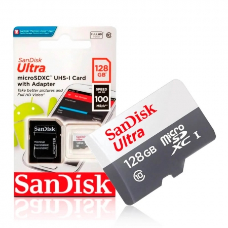 Cartão de Memória 128GB Micro SD 100MB/s Ultra SANDISK