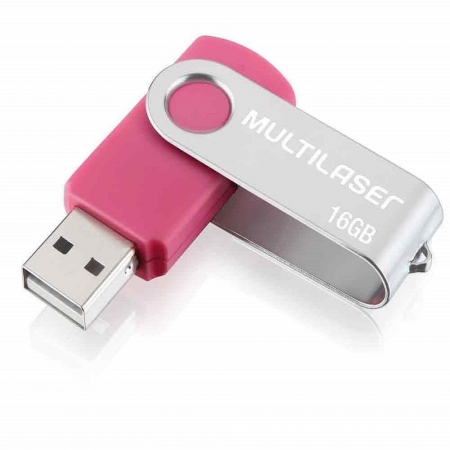 Pen Drive 16GB USB 2.0 Rosa TWIST PD688 Multilaser
