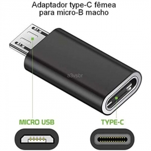 Adaptador Conversor Micro USB (M) Para Tipo-C (F)