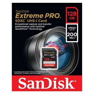 Cartão de Memória 128GB SD Extreme Pro 200MB/s CL10 SANDISK