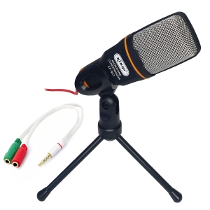 Kit Microfone com Tripé de mesa e Adaptador para Celular