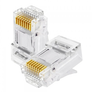 Pacote 100 Conector Rj45 para Rede Lan Plug Categoria 6