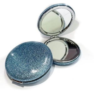 Espelho Redondo de Bolso Com Glitter - Cores Sortidas (unidade)