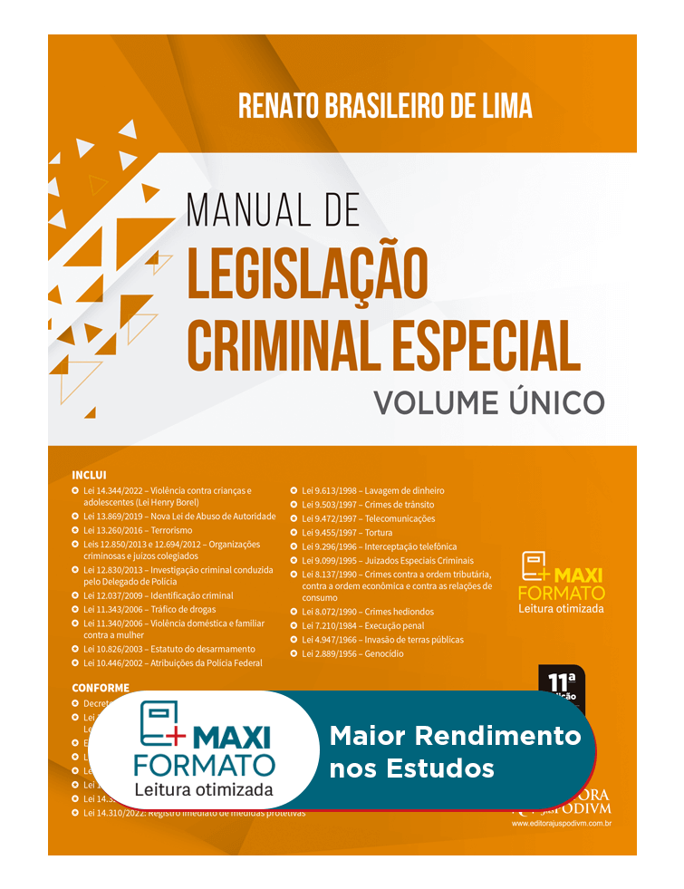 Manual de Legislação Criminal Especial Vol. Único