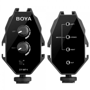 Adaptador de Audio Boya BY-MP4 para Câmeras