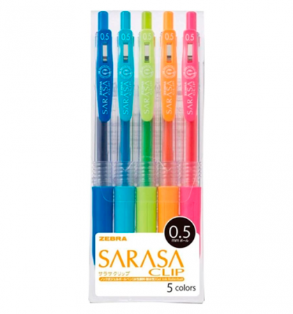 Zebra Gel Ballpoint caneta Sarasa Clip 0.5  5 cores