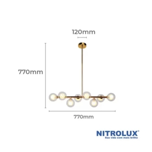 Pendente Molecular LM-001 8xG9 Dourado Nitrolux