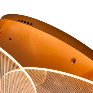 Plafon LED Razi 2 Modulos 19w 3000k Dourado Fosco Nordecor