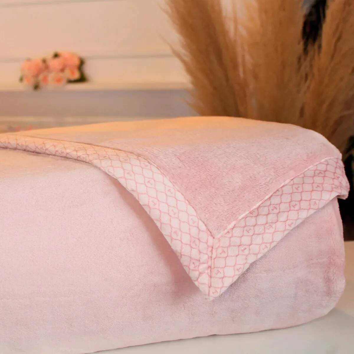 Cobertor Casal Manta Microfibra Piemontesi Rosa Trussardi