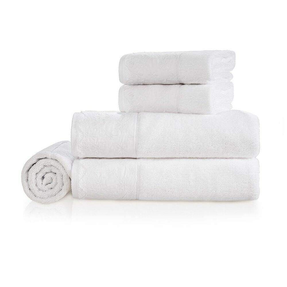 Jogo toalhas felpudo 5 peças constanza branco