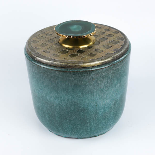 Vaso de Cerâmica Santorini Verde G