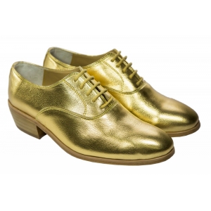Sapato Masculino em material Metalizado Dourado - Cód 051P D