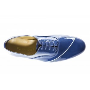 Sapato masculino em verniz azul royal - Cód 054V A