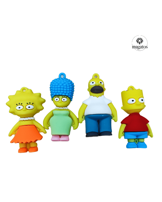 Pingente Emborrachado para Chaveiro - Família Simpsons