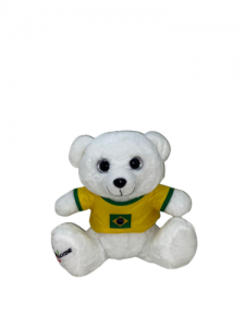 Ursinho de Pelúcia branco BR Machine coleção Copa - Brasil