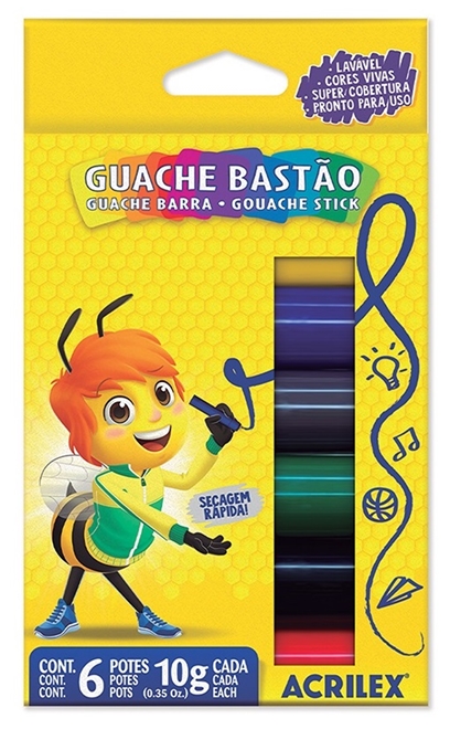 Guache Bastao 6 Cores Sem Cor (1/4)