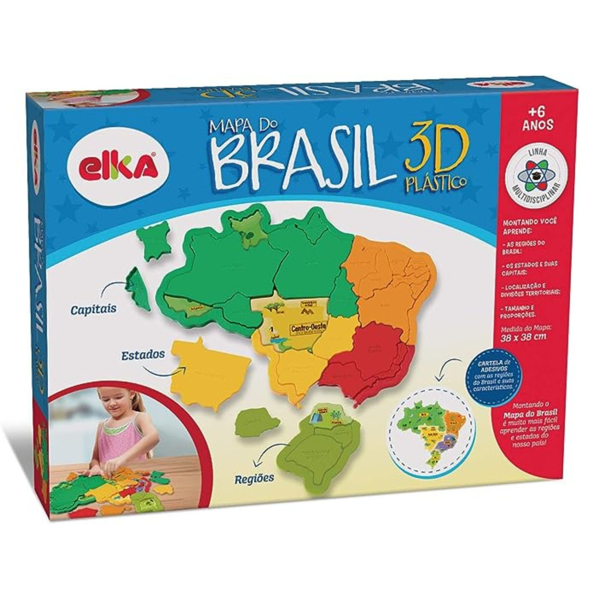 Mapa do Brasil 3D Plastico