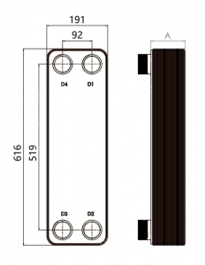 Trocador de Calor Placas Brasadas WTC95 com 80 Placas