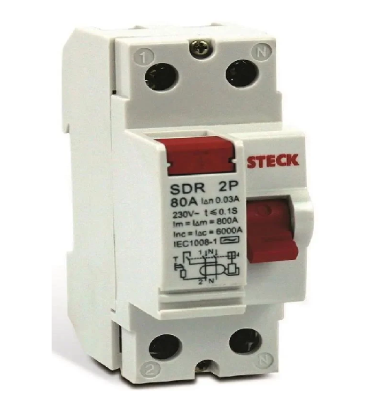 DR Interruptor Diferencial 2P 80A 30mA STECK SDR280003