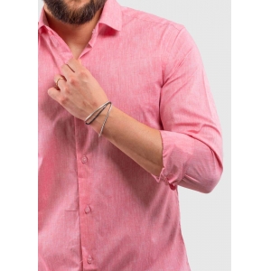 Camisa Cotton Linen Rosé Manga Longa