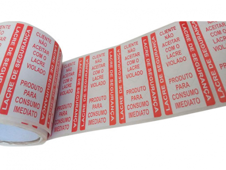 Rolo 33m, com 1000 Etiquetas Adesivas Lacre de Segurança para Delivery