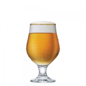 Jogo de Taças de Vidro com filete de ouro Beer Master Para Cerveja 380ml 6 Pcs - Ruvolo
