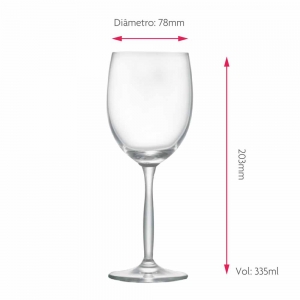 Taça de Cristal Para Vinho Branco Ritz 335ml - Ruvolo